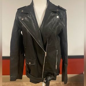 Zara oversized black moto jacket. Medium.
